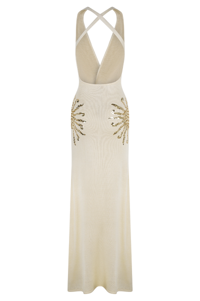 Marlowe & Co | Ellington Knit Maxi Dress With Sequin - Ivory