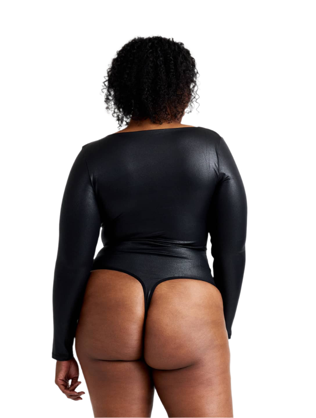 Marlowe & Co | Leather Look Long Sleeve Bodysuit