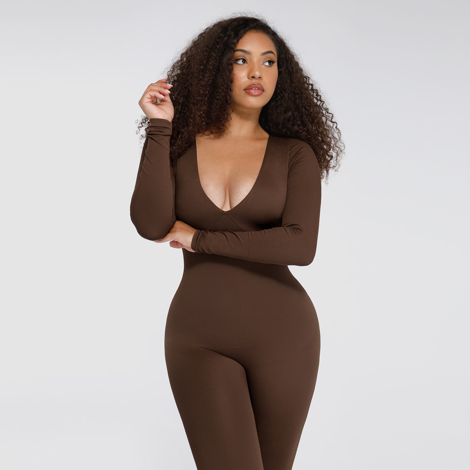 Camila Seamless Deep V Catsuit