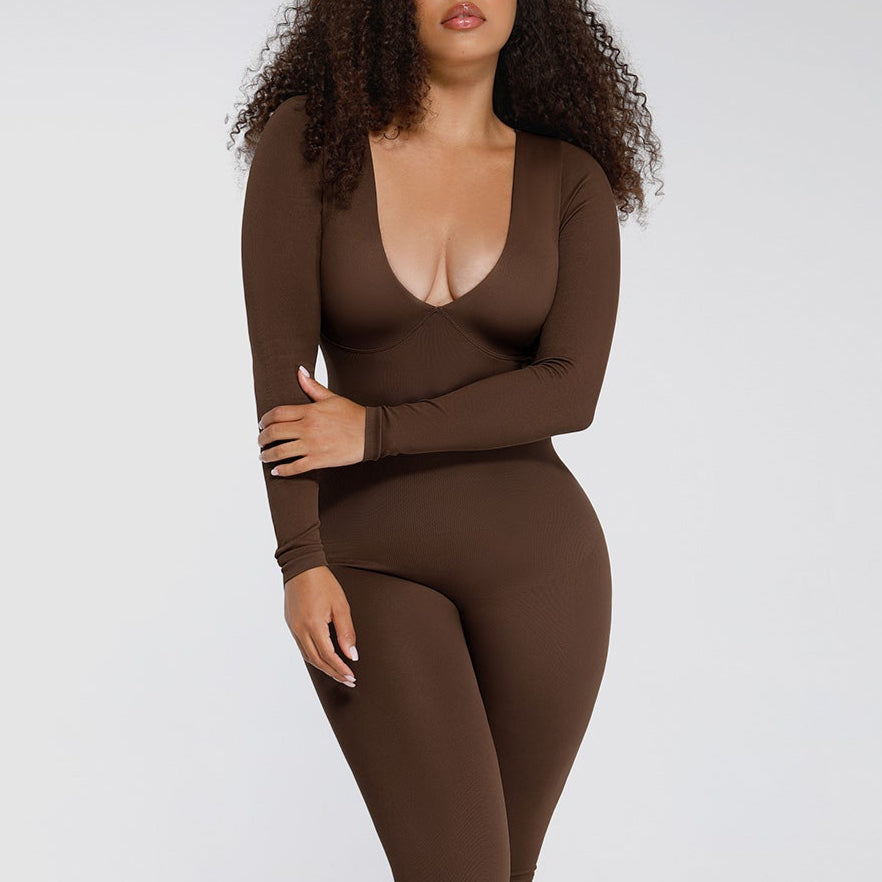 Camila Seamless Deep V Catsuit