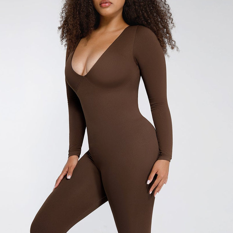 Camila Seamless Deep V Catsuit