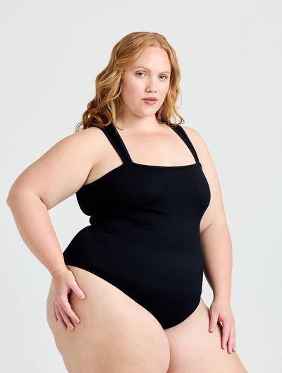 Marlowe & Co | Ribbed Square Neck Shapewear Bodysuit