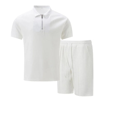 Short Sleeve Zip Polo with Matching Shorts Set