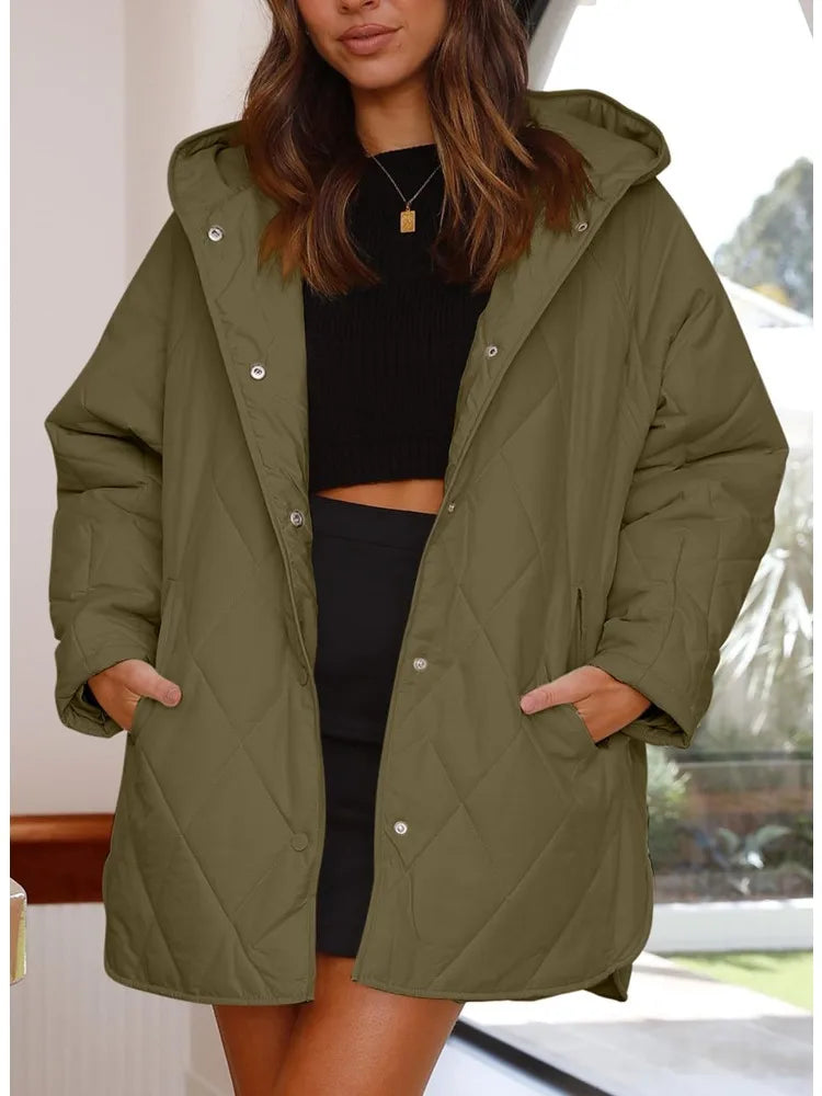 Aria - Quilted Oversized Hooded Coat