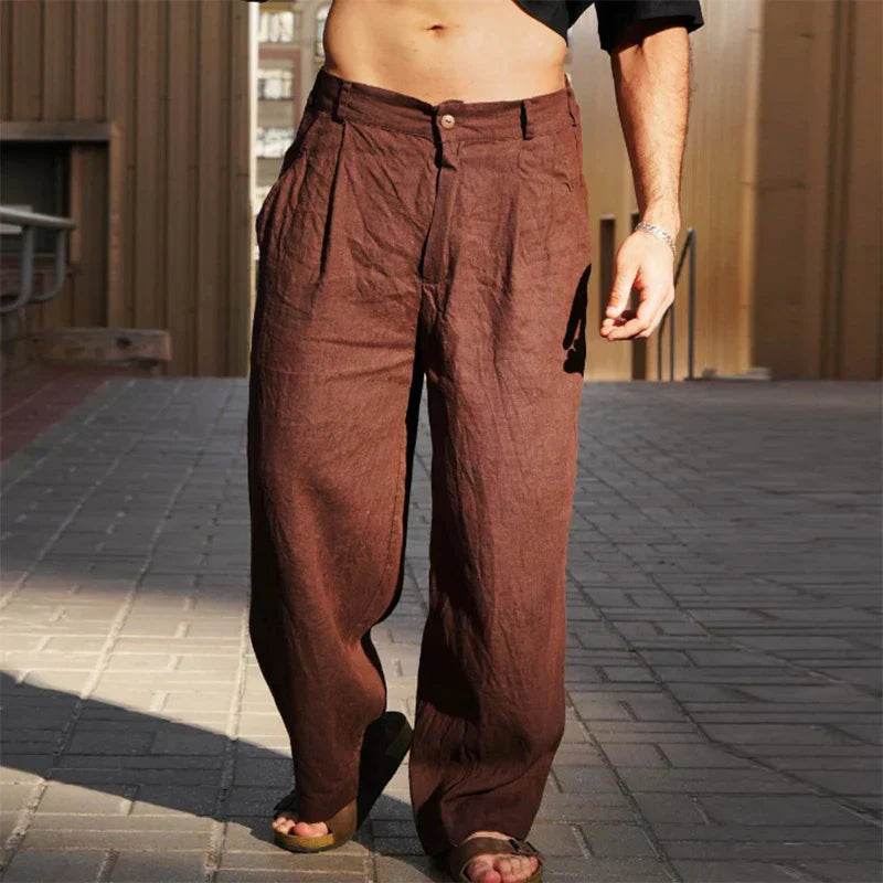 Marlowe & co | DARIO LINEN WIDE LEG TROUSERS