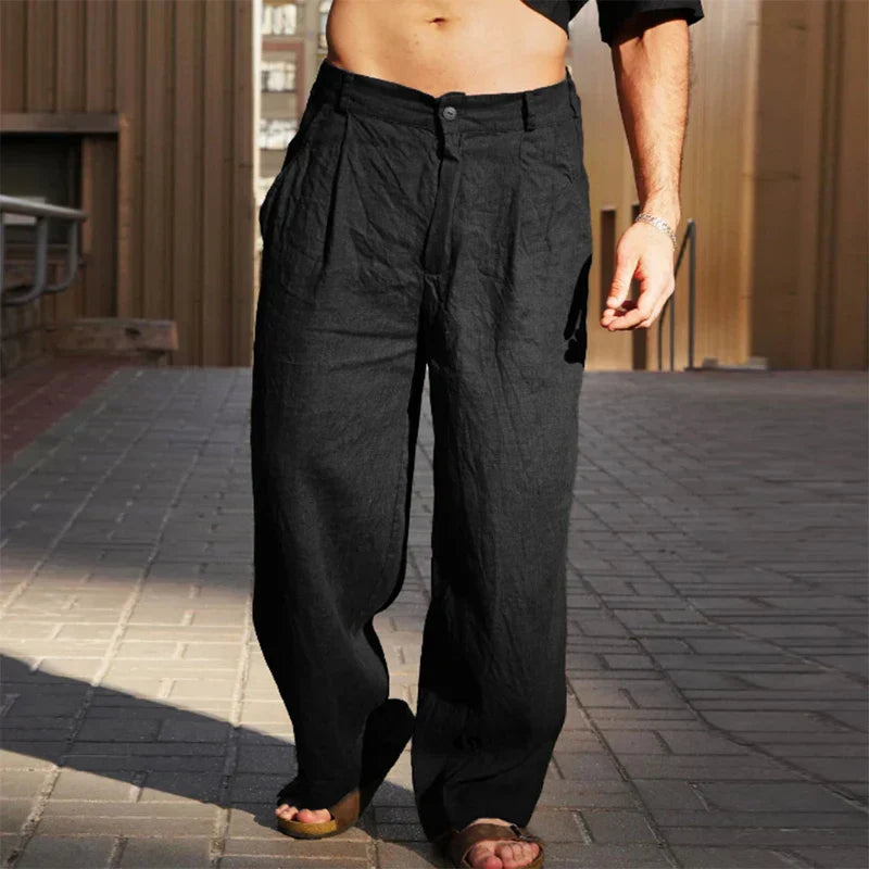 Marlowe & co | DARIO LINEN WIDE LEG TROUSERS