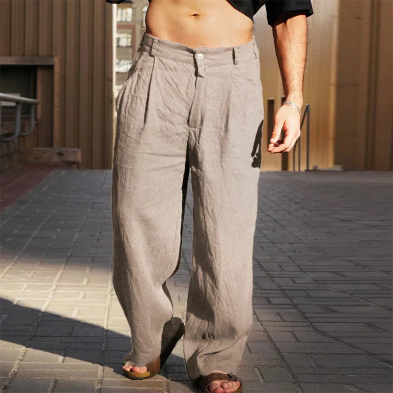 Marlowe & co | DARIO LINEN WIDE LEG TROUSERS