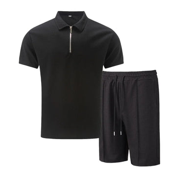 Short Sleeve Zip Polo with Matching Shorts Set