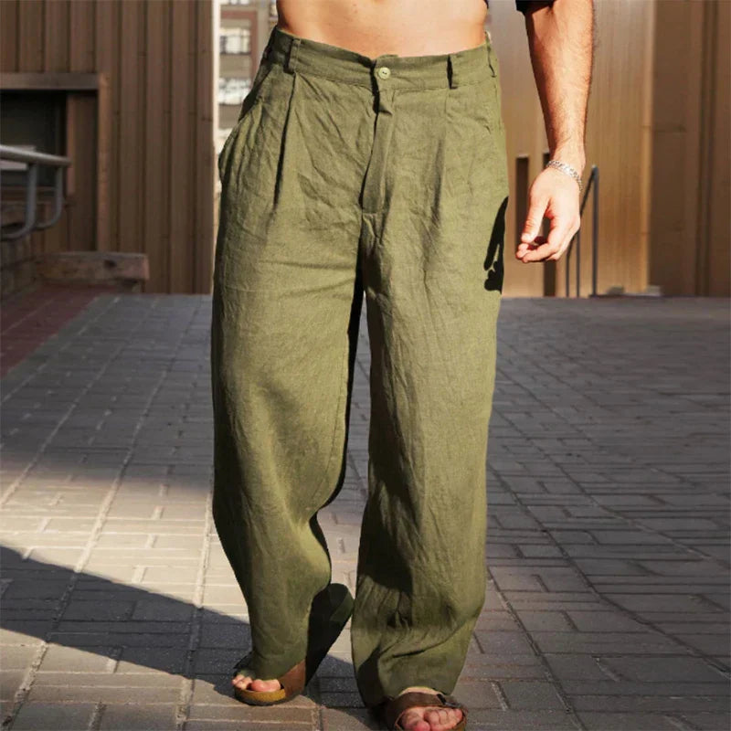 Marlowe & co | DARIO LINEN WIDE LEG TROUSERS