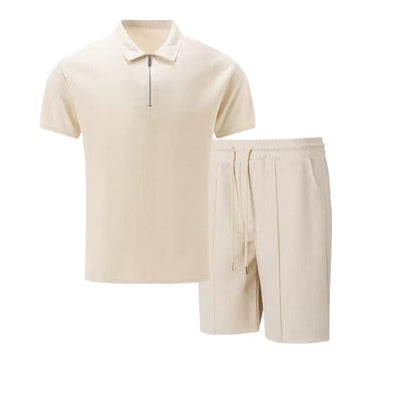 Short Sleeve Zip Polo with Matching Shorts Set