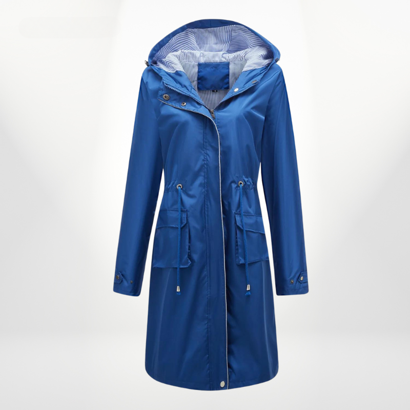 Marcella - Elegant Trench Coat Featuring Stylish Drawstrings