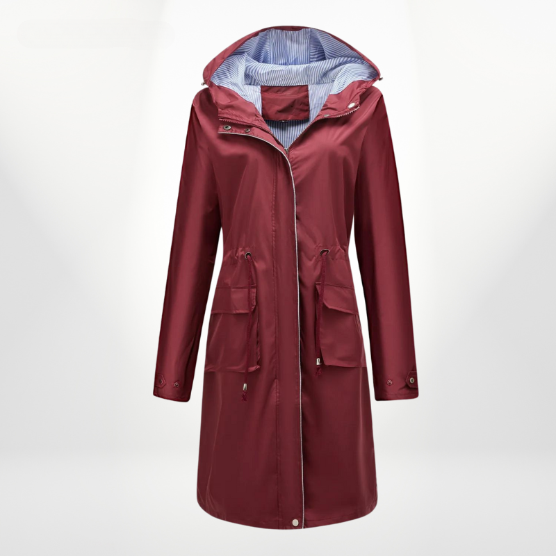 Marcella - Elegant Trench Coat Featuring Stylish Drawstrings