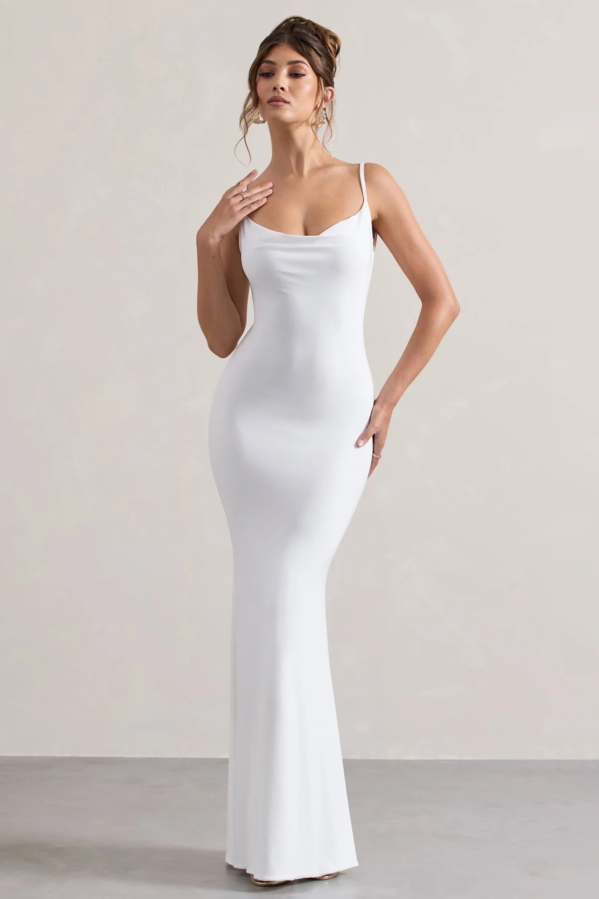 Marlowe & Co | Neck Backless Maxi Dress With Lace Insert