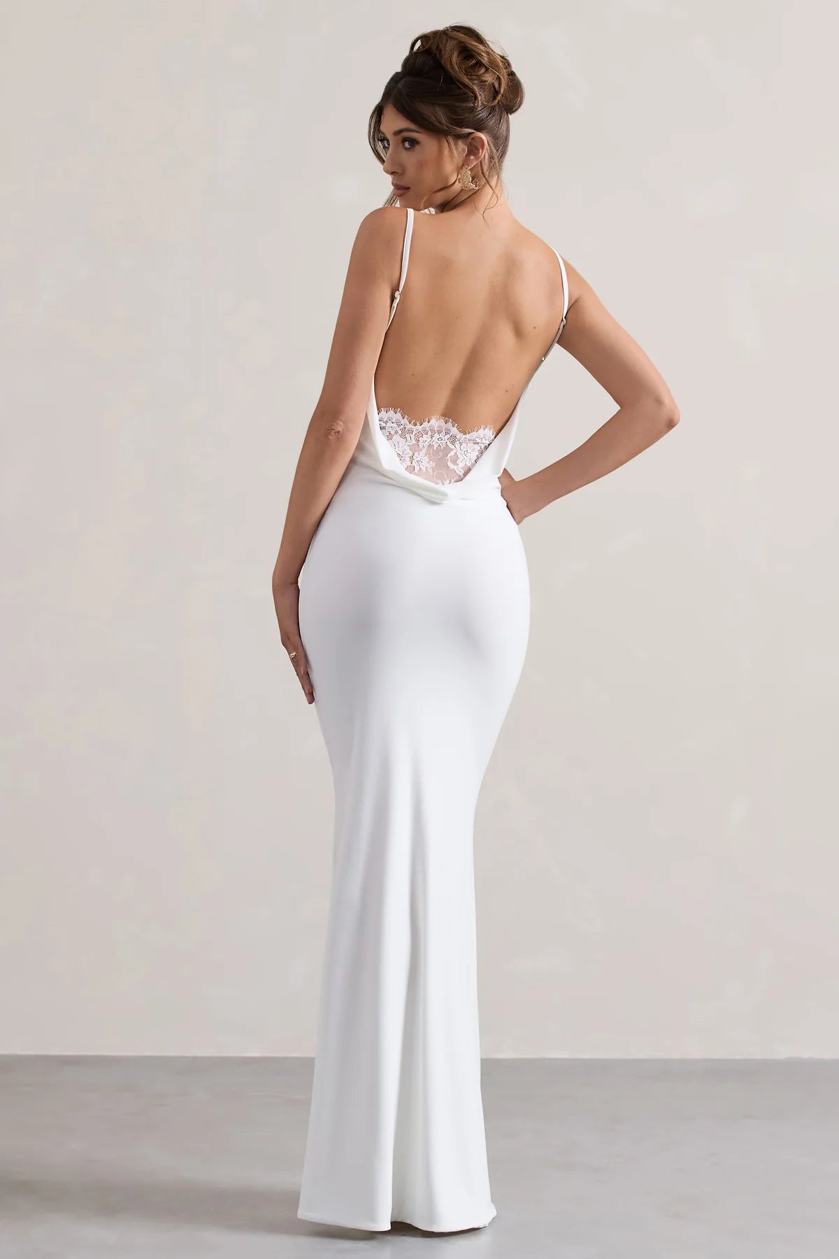 Marlowe & Co | Neck Backless Maxi Dress With Lace Insert