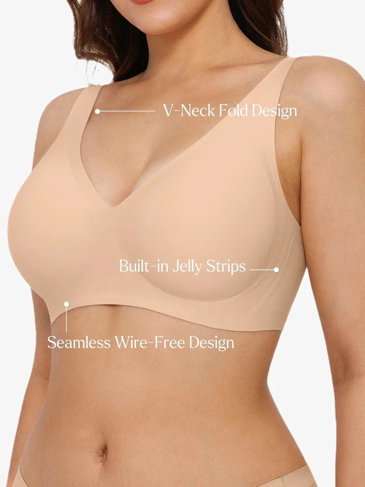 Marlowe & Co | Jelly Seamless Wireless Comfort Plunge Bra