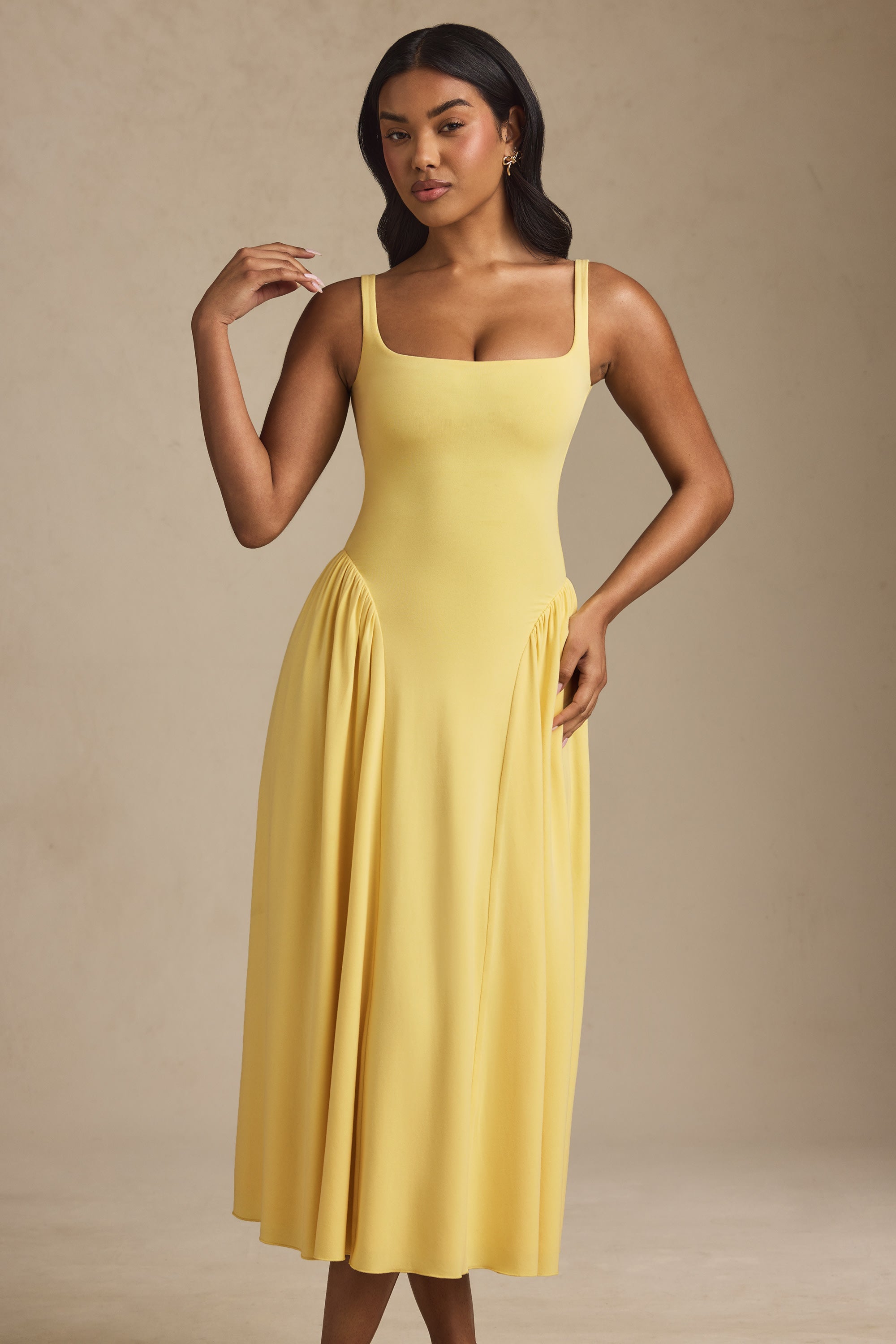 Marlowe & Co |  Mid Maxi Dress in Pastel Yellow