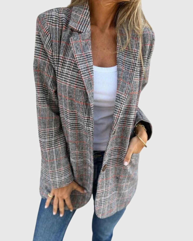 Abby - Classic Checkered Blazer