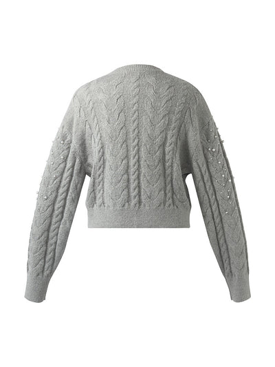Valmere™ | Pearl-Embellished Mohair Blend Cardigan