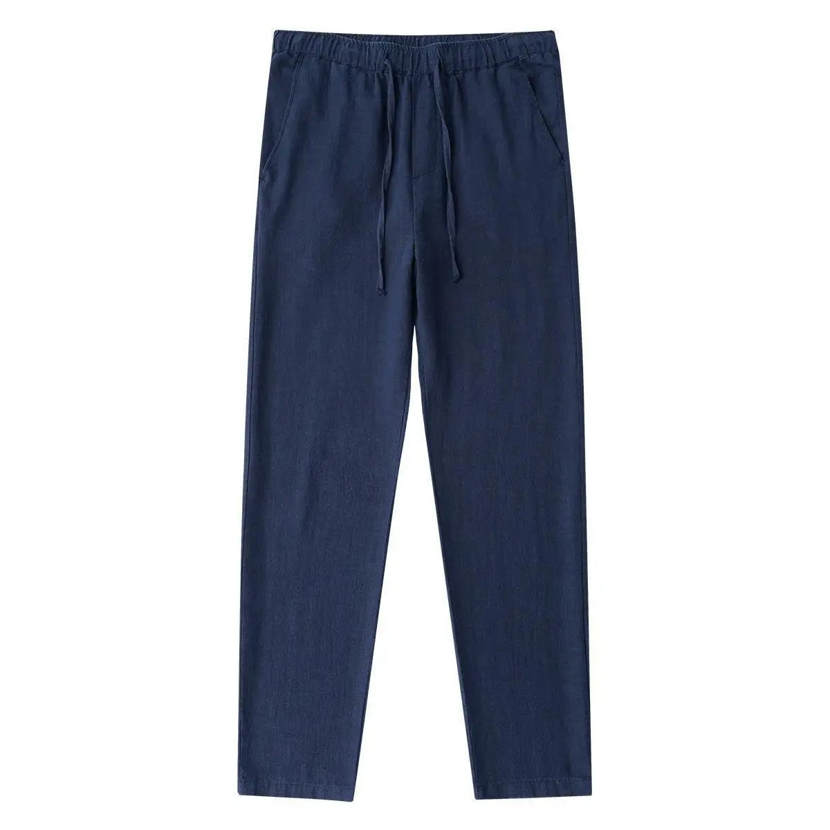 Cotton-Linen Straight-Leg Pants