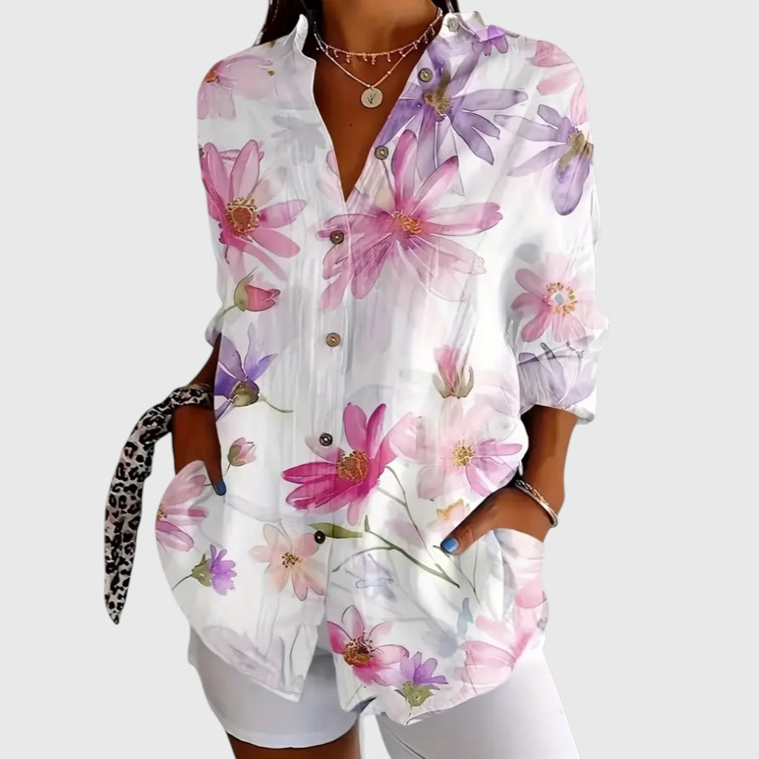 Audrey - Lightweight Summer Floral Blouse