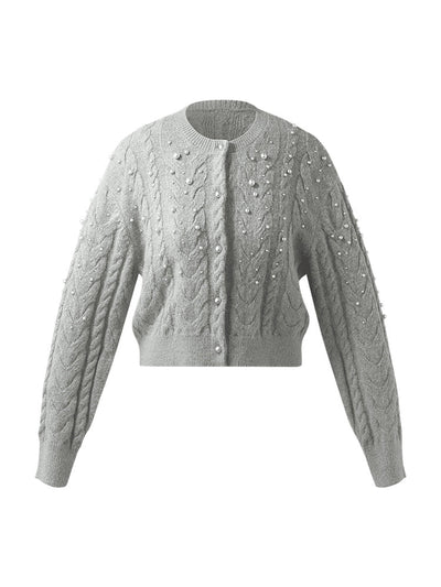 Valmere™ | Pearl-Embellished Mohair Blend Cardigan