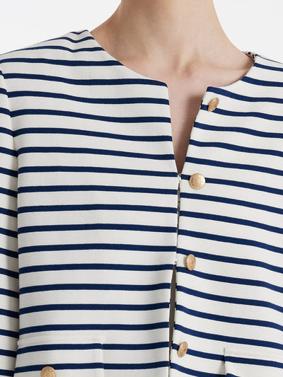 Valmere™ | Striped Cotton Crop Jacket
