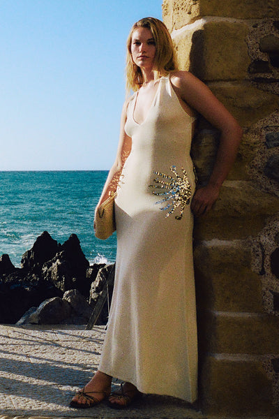 Marlowe & Co | Ellington Knit Maxi Dress With Sequin - Ivory