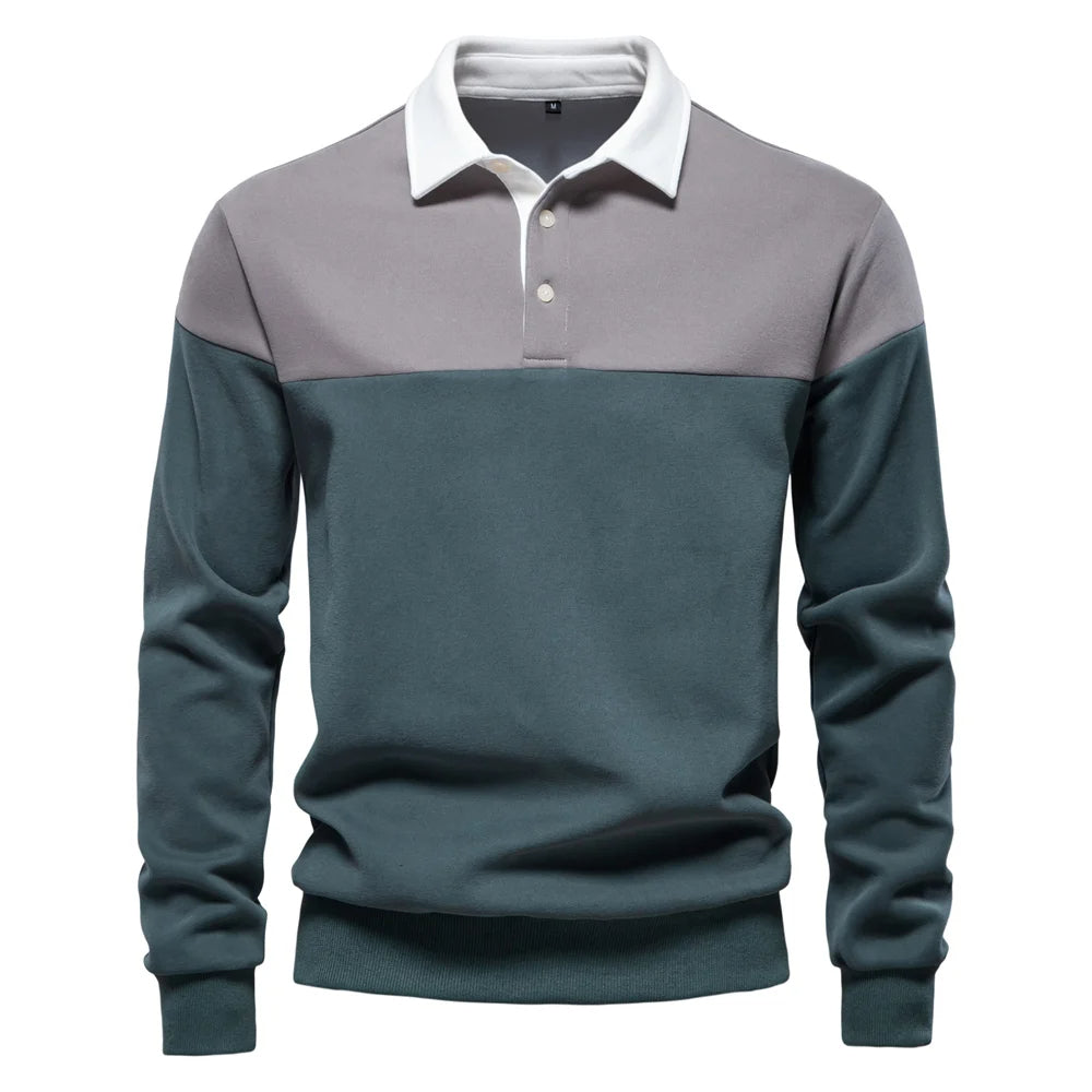 Long Sleeve Polo Sweatshirt