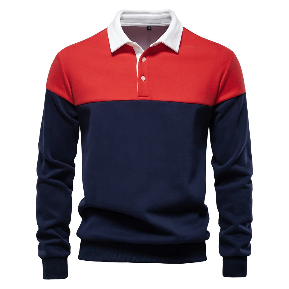 Long Sleeve Polo Sweatshirt