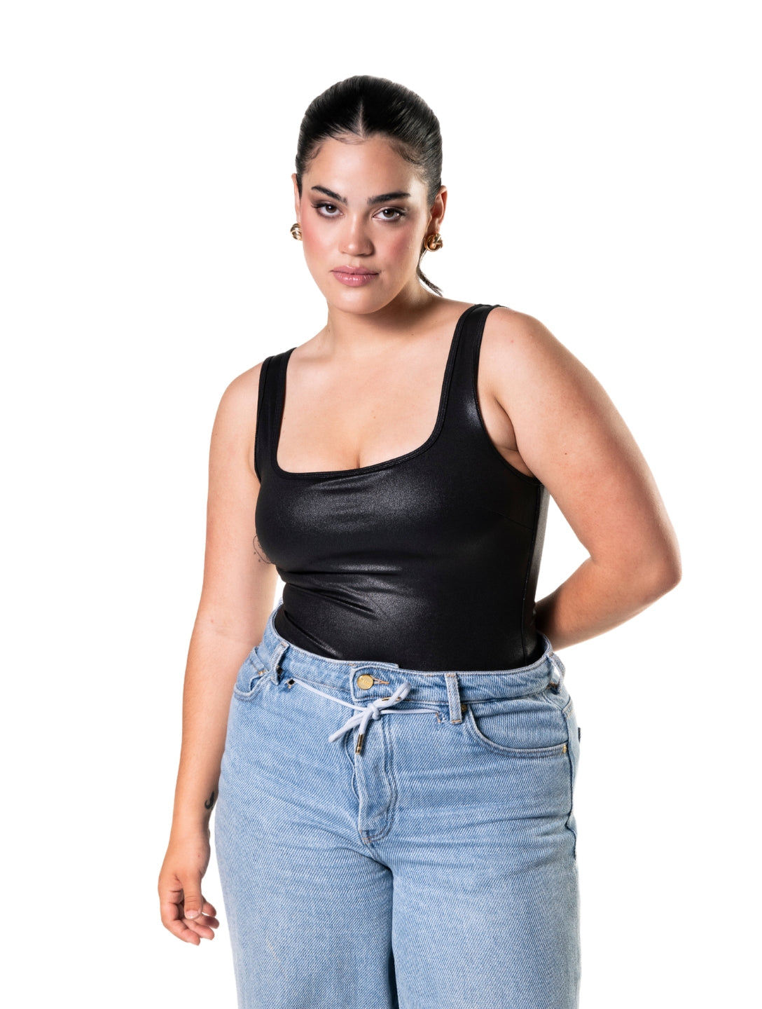 Marlowe & Co | Leather Look Snatched Bodysuit