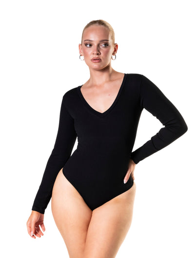Marlowe & Co | Long Sleeve Scoop Neck Bodysuit