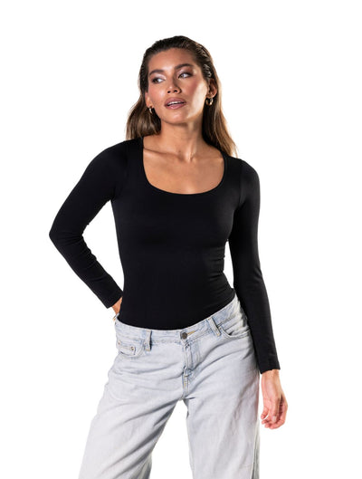 Marlowe & Co | Long Sleeve Thong Bodysuit