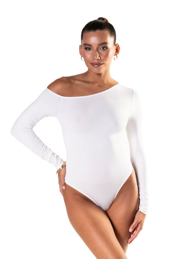 Marlowe & Co | One Shoulder Long Sleeve Thong Bodysuit