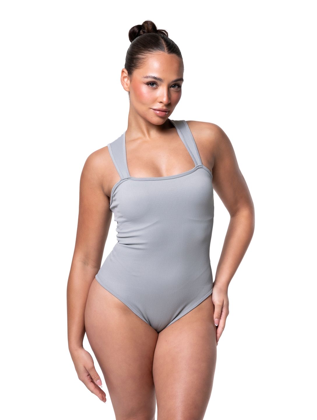 Marlowe & Co | Ribbed Square Neck Shapewear Bodysuit