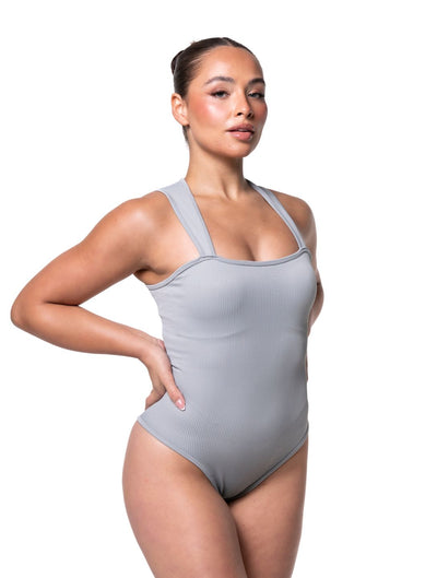 Marlowe & Co | Ribbed Square Neck Shapewear Bodysuit