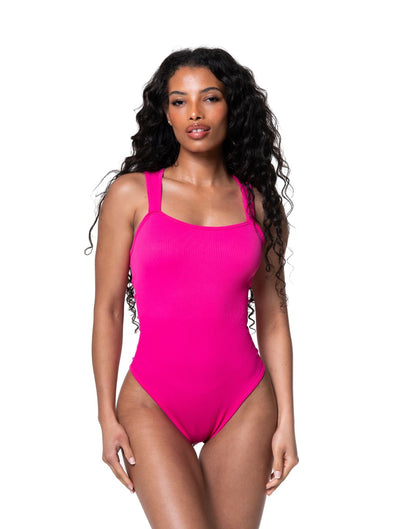 Marlowe & Co | Ribbed Square Neck Shapewear Bodysuit
