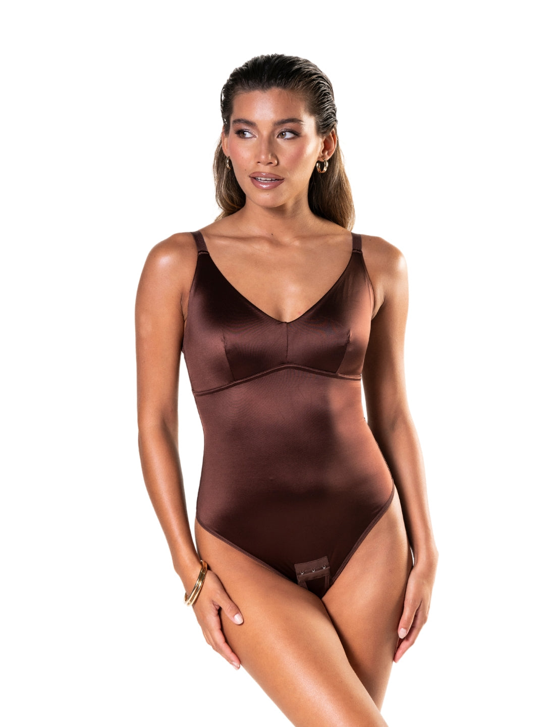 Marlowe & Co | Satin Snatched Thong Bodysuit