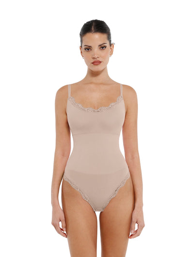 Marlowe & Co | Seamless Laced Thong Bodysuit