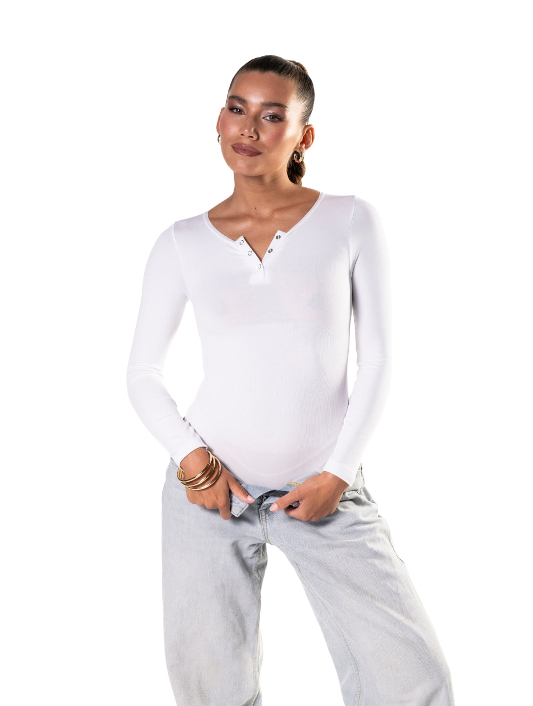 Marlowe & Co | Seamless Long Sleeve Thong Bodysuit
