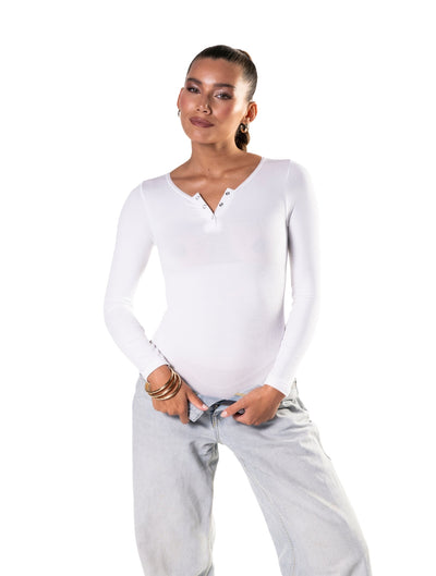 Marlowe & Co | Seamless Long Sleeve Thong Bodysuit