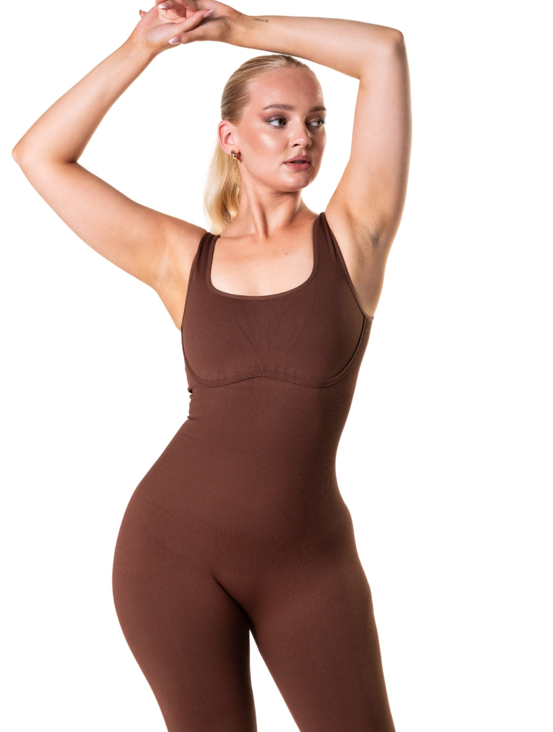 Marlowe & Co | Square Neck U-Back Flared Jumpsuit