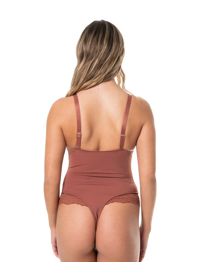 Marlowe & Co | V-Neck Half Laced Bodysuit