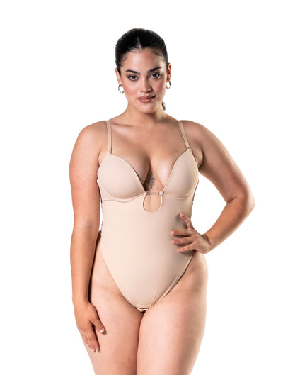 Marlowe & Co | Plunge Shapewear Thong Bodysuit
