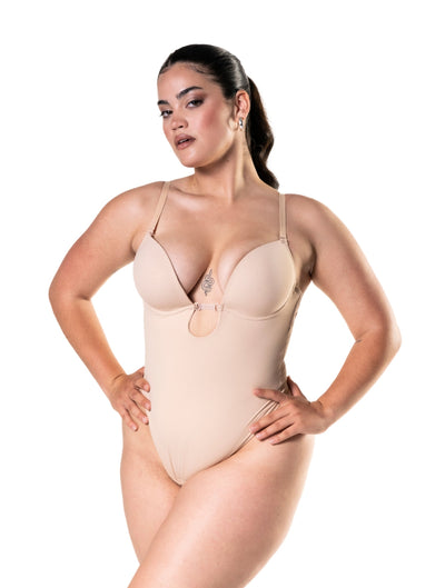 Marlowe & Co | Plunge Shapewear Thong Bodysuit