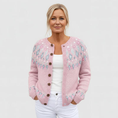 Elva™ | Loose Knit Cardigan with Pattern