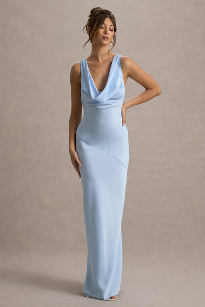 Marlowe & Co | Satin Cowl-Neck Maxi Dress