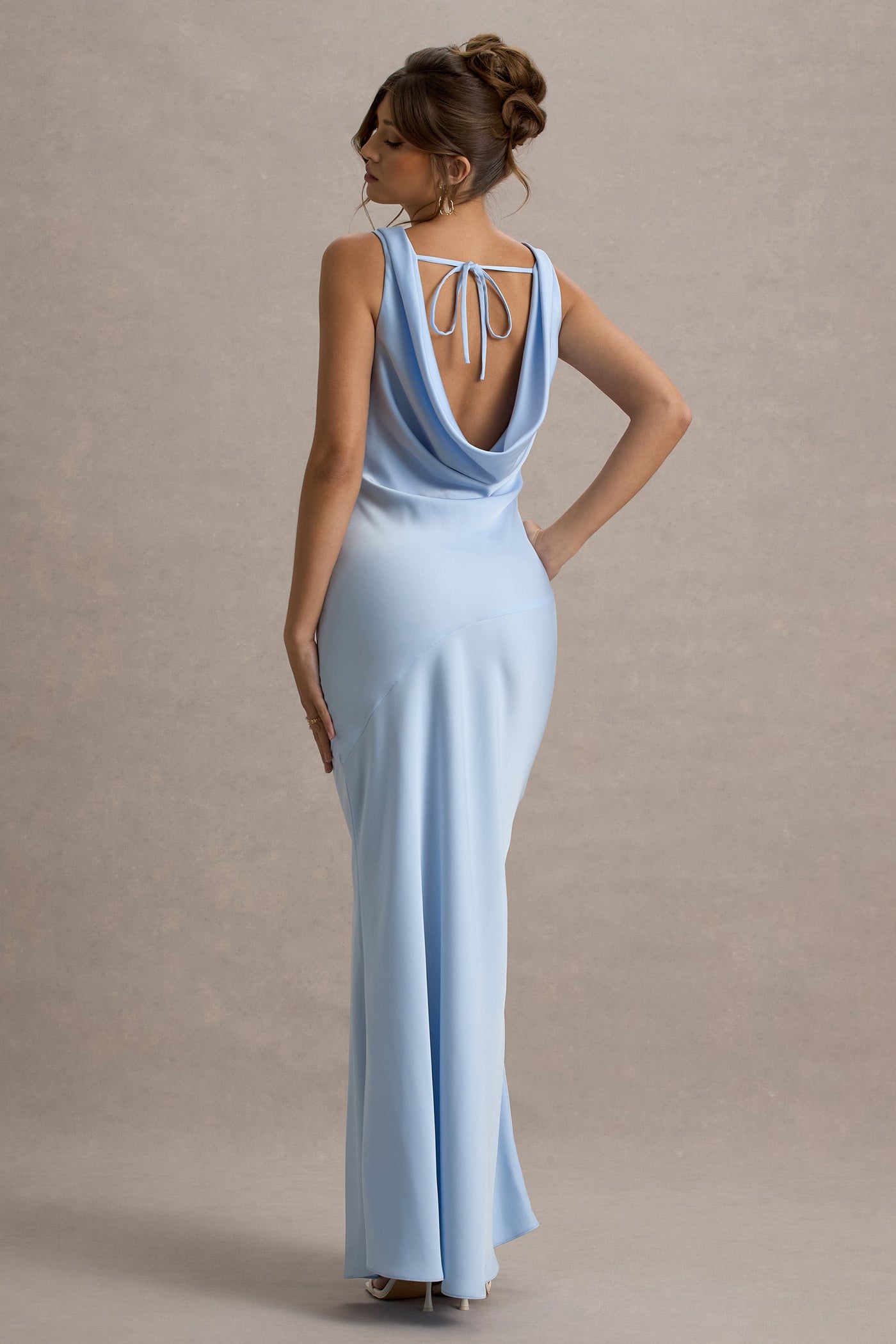 Marlowe & Co | Satin Cowl-Neck Maxi Dress