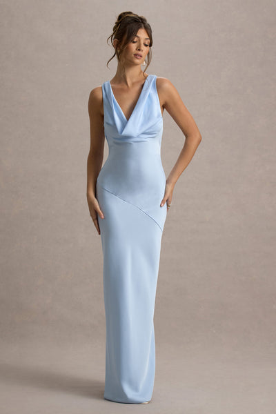 Marlowe & Co | Satin Cowl-Neck Maxi Dress