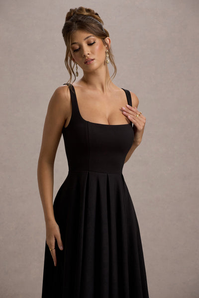 Marlowe & Co | White Strappy Volume-Hem Midi Dress
