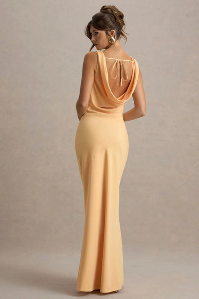 Marlowe & Co | Satin Cowl-Neck Maxi Dress